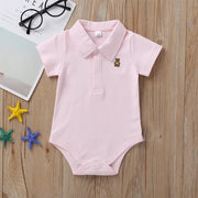 Newborn Baby Romper 0-12 Months Summer Solid 3 Colors Polo Infant Baby Clothes jumpsuit new born Bebies Roupas Kids