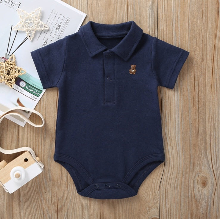 Newborn Baby Romper 0-12 Months Summer Solid 3 Colors Polo Infant Baby Clothes jumpsuit new born Bebies Roupas Kids