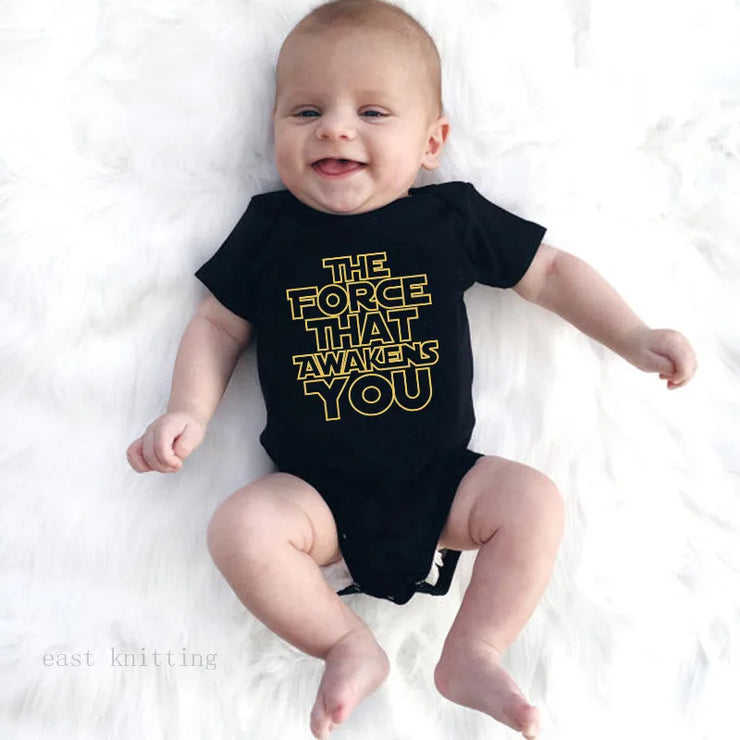 Black Baby Onesies Newborn Boy /Girl Clothes Infant Toddler Bodysuit One-piece Jumpsuit Clothes 0-24M Letters Print Infant Tops