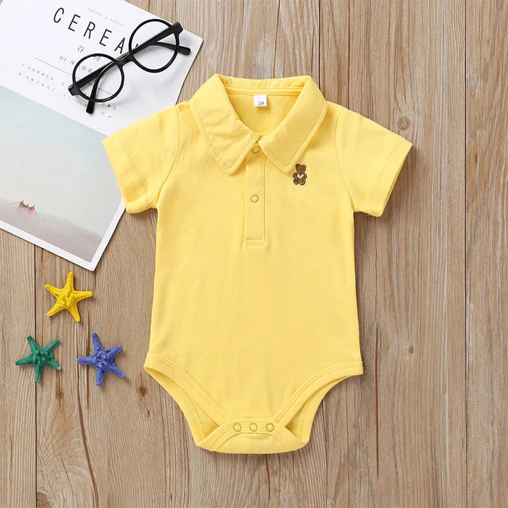 Newborn Baby Romper 0-12 Months 2023 Summer Solid 3 Colors Polo Infant Baby Clothes jumpsuit new born Bebies Roupas Kids