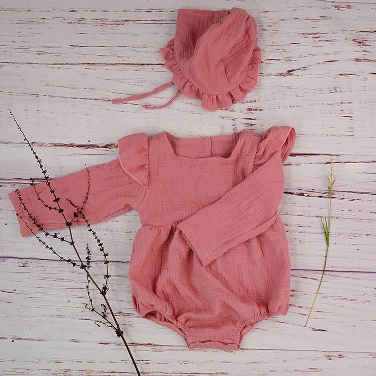Autumn Baby Girl Clothes Cotton Long Sleeve Baby Romper For New Born Winter Boutiques Linen Playsuit Photo Props Infant Outfit