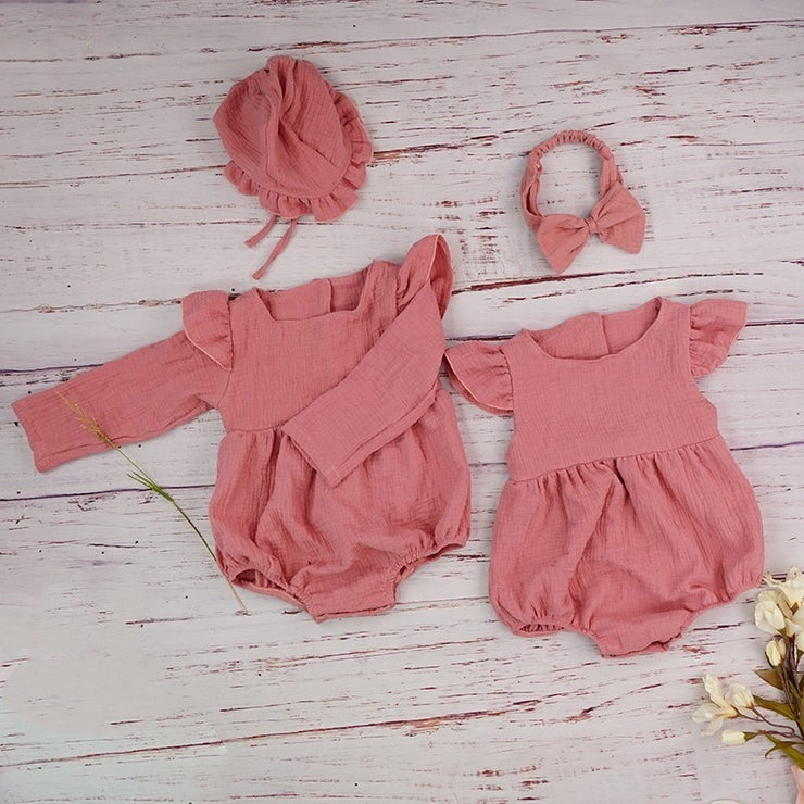 Autumn Baby Girl Clothes Cotton Long Sleeve Baby Romper For New Born Winter Boutiques Linen Playsuit Photo Props Infant Outfit