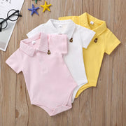 Newborn Baby Romper 0-12 Months Summer Solid 3 Colors Polo Infant Baby Clothes jumpsuit new born Bebies Roupas Kids