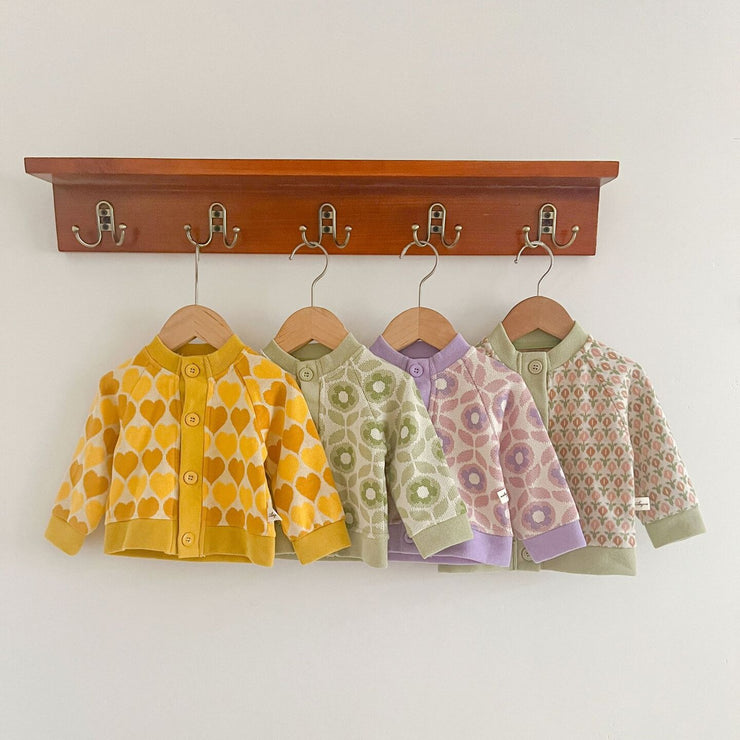 Ins Baby Girls Flowers Sweater Coats Knit Cardigan 2023 Cotton Newborns Fashion Lovely Bear Autumn Infant Oufits