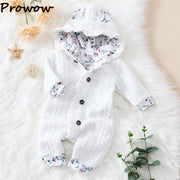 Prowow 0-18M Baby Winter Jumpsuit For Kids Hooded Thicken Warmer Baby Jacket Coat Overalls Outwear Newborns Girls Clothes