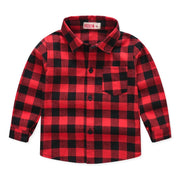 Boys Shirts Classic Casual Plaid Child Shirts Kids School Blouse Red Tops Clothes Kids Children Plaid 2-8 Years Kids Boy Wear