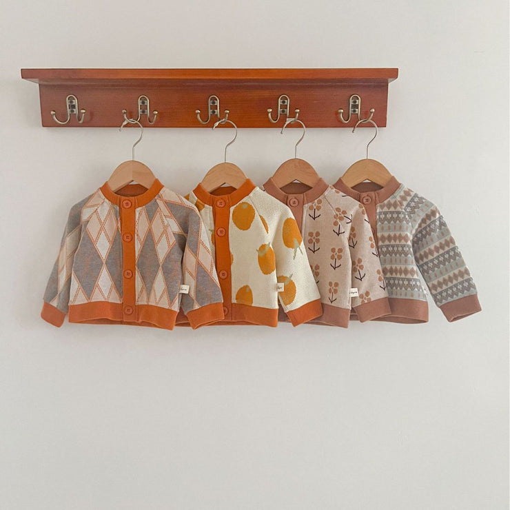 Ins Baby Girls Flowers Sweater Coats Knit Cardigan 2023 Cotton Newborns Fashion Lovely Bear Autumn Infant Oufits