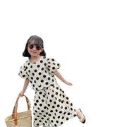 Girls Summer 2PCS Outfit Polka Dot Short Sleeve Top + Wide Leg Pants for baby girl clothes