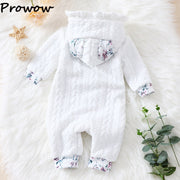 Prowow 0-18M Baby Winter Jumpsuit For Kids Hooded Thicken Warmer Baby Jacket Coat Overalls Outwear Newborns Girls Clothes