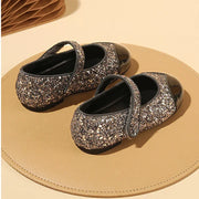 New 2024 Kids Fashion Mary Jane Shoes Girls Dance Princess Shoes Baby Toddler Glitter Non-slip Sandals Soft Sole Leather Flats