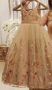 Champagne Evening Dresses Spaghetti Straps Mother and Daughter prom Dresses forWedding Formal Party Night