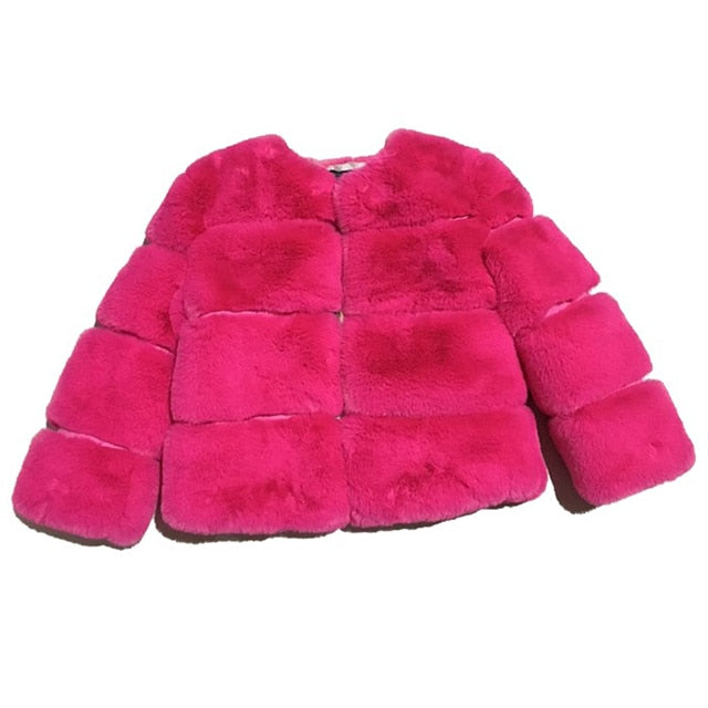 Baby Girls Faux Fur Coat Winter Children Girls Long Sleeve Jacket Warm Kids Girls Snow Coat Girls Outerwear Clothing