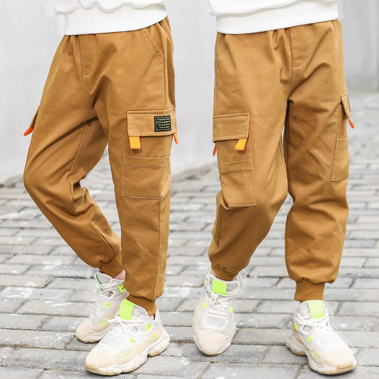Boy Sports Pants Big Boy Pants Spring Teenage Spring Toddler Casual Kids Trousers For Boys Clothes Elastic Waist Long Pants
