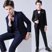 Boys Formal Children Dress Suit  Wedding Party Performance Costume Kids Blazer Vest Pants Clothes Set