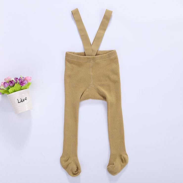 Wholesale Babys Cotton Suspender Pantyhose Infants Baby Girls Boys Cute Solid Color High Waist Bandage Overall Leggings Tights
