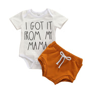 Newborn Baby Girls/ Boys Clothes Sets Rainbow Print Romper+Shorts Summer Short Sleeve Baby Clothing