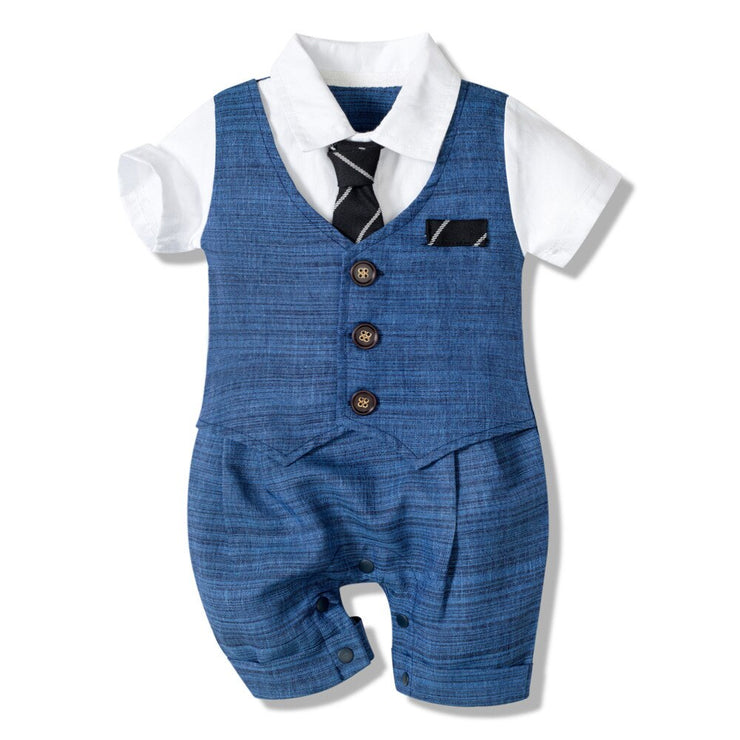 Newborn Clothes Toddler Boy Romper Baby Set 3PCS Cotton Bow Long-sleeved Jumpsuit Suit Boys Fashion Outfit 3 6 9 12 18 24M