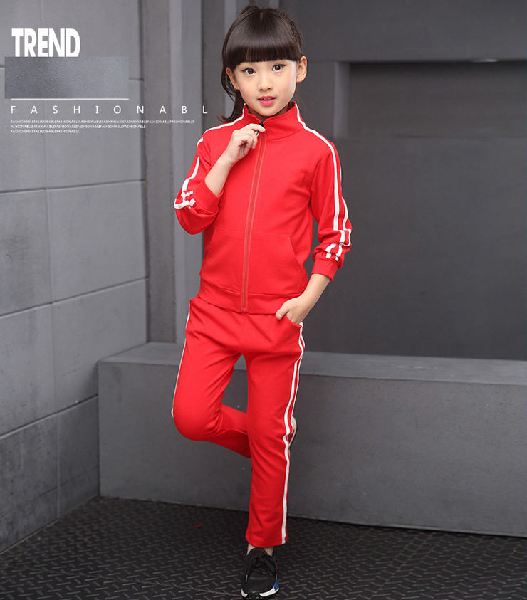 Boys/Girls  Clothing Sets High Quality Children Pure Color Sports Suits