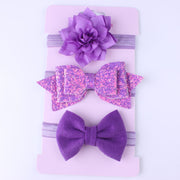 Baby Girls 3 Pcs Headband Set Bow Knot Head Bandage Kids Toddlers Headwear Flower Hair Band Infant Clothing Accessories