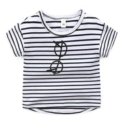 Kids T-shirt Summer boys girls stripe Print 100% Cotton Kids Tops toddler tees Clothes Children clothing