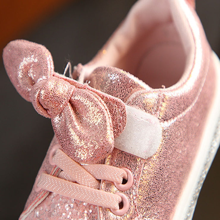 Baby Girls Shoes Toddler Children Baby Girls Boys Casual Shoes Sequins Bowknot Crystal Run Sport Sneakers Shoes For Girls