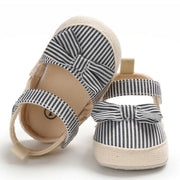 Children Summer Shoes Newborn Infant Baby Girl Boy Soft Crib Shoes Infants Anti-slip Sneaker Striped Bow Prewalker 0-18M