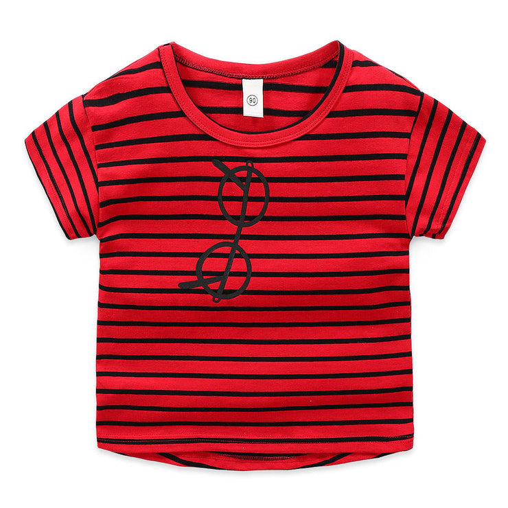Kids T-shirt Summer boys girls stripe Print 100% Cotton Kids Tops toddler tees Clothes Children clothing