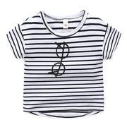 Kids T-shirt Summer boys girls stripe Print 100% Cotton Kids Tops toddler tees Clothes Children clothing