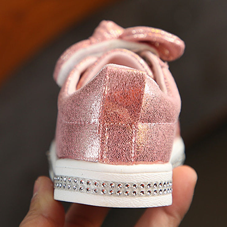 Baby Girls Shoes Toddler Children Baby Girls Boys Casual Shoes Sequins Bowknot Crystal Run Sport Sneakers Shoes For Girls