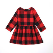 Christmas Family Set Plaid Mother Daughter Matching Dresses Long Sleeve Mom Baby Mommy and Me Clothes Autumn Women & Girls Dress