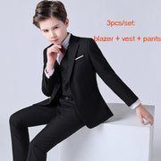 Boys Formal Children Dress Suit  Wedding Party Performance Costume Kids Blazer Vest Pants Clothes Set