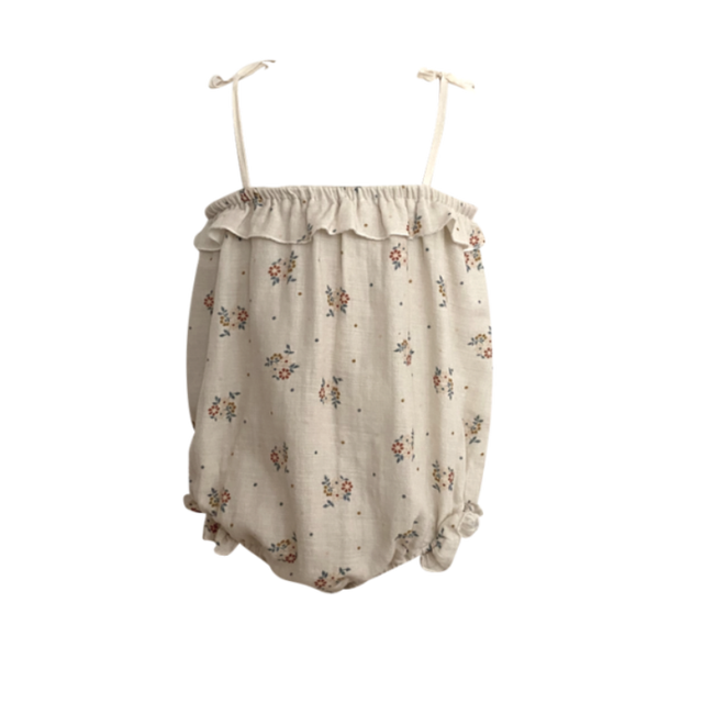 Baby Romper Girls Floral Print Kids Clothes  Spring Summer Princess Children Girls Blouse Bubble Playsuit Outfit