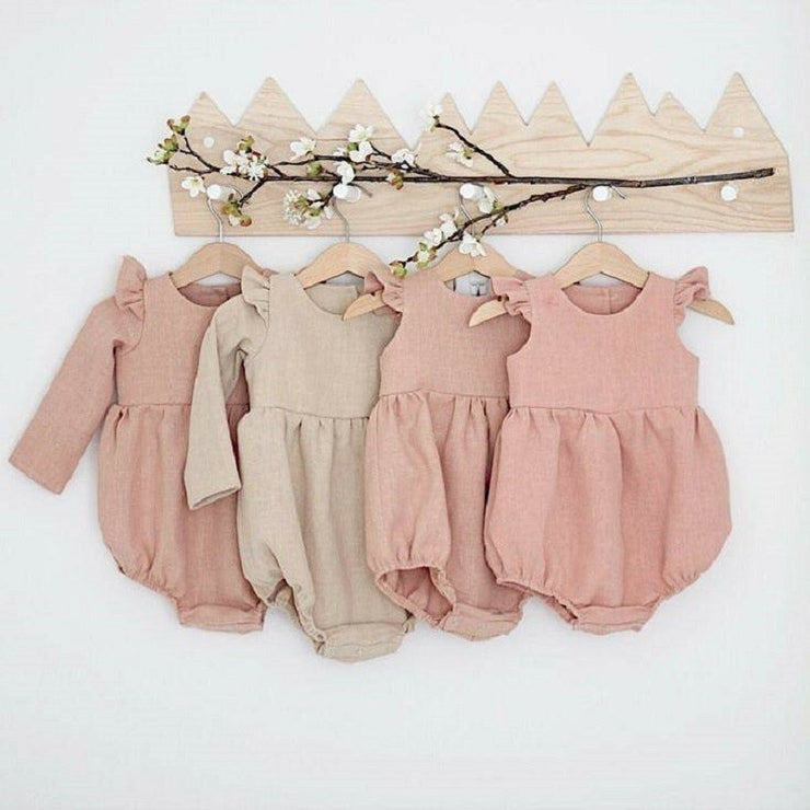 Autumn Baby Girl Clothes Cotton Long Sleeve Baby Romper For New Born Winter Boutiques Linen Playsuit Photo Props Infant Outfit