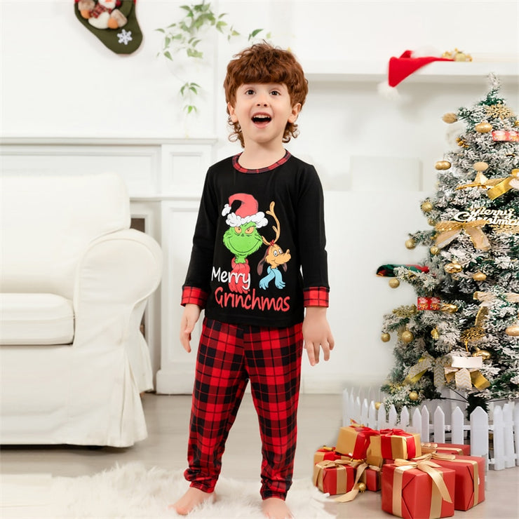 Funny Christmas Family Matching Pajamas Sets Xmas Daddy Mommy and Me Pj & Clothes Plaid Father Mother Kids Pyjamas Outfits
