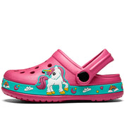 Kids Hole Garden Shoes Unicorn Dinosaur Beach Flat Sandals Slippers Child Sandals Anti Skid Slipper Summer Hole Shoes