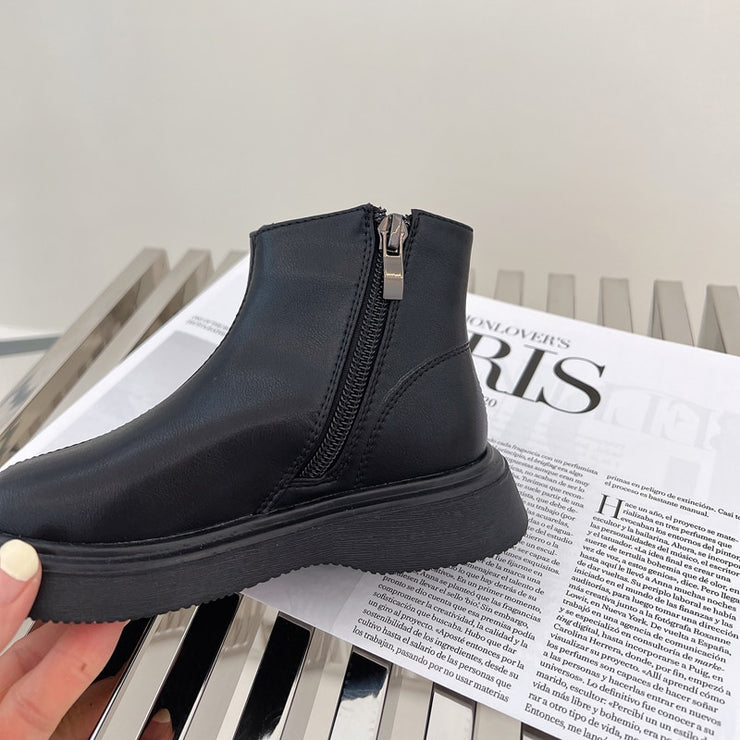Kids Fashion Boots Baby Girls Leather Ankle Shoes Children Brand Chelsea Boots Black/ Brown  Boots Boys Soft Boots