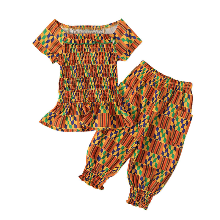 Girls Clothing Sets Summer New Girl Clothes Suit African Bohemian Two Piece Set Baby Girl Clothes Kids Outfits