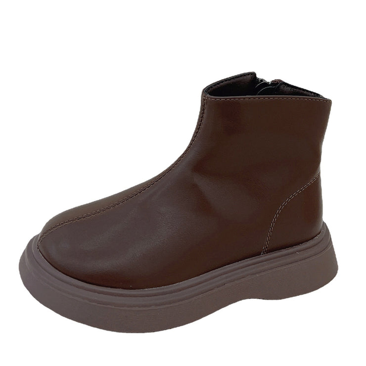 Kids Fashion Boots Baby Girls Leather Ankle Shoes Children Brand Chelsea Boots Black Boots Boys Soft Boots For Spring New