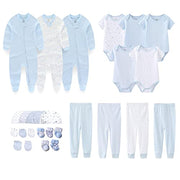 Newborn Baby Gift Set 27 Pieces Solid Color Cotton Baby Girl Clothes Bodysuits Pants Baby Boy Clothes Essentials and Accessories