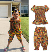 Girls Clothing Sets Summer New Girl Clothes Suit African Bohemian Two Piece Set Baby Girl Clothes Kids Outfits
