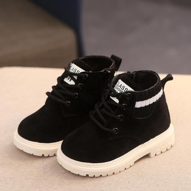Children Casual Shoes Autumn Winter Martin Boots Boys Shoes Fashion Leather Soft Antislip Girls Boots 21-30 Sport Running Shoes