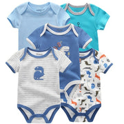 Newborn  5 Pcs Baby Boys/Girls Cotton Body Suits Cartoon Print Girls Baby Clothing.