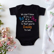 Cute Pregnancy Announce You Are Daddy to Be Letters Print Baby Bodysuit Cotton White Newborn Jumpsuit Gift for Father