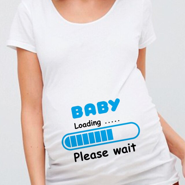 Baby In Progress Baby Loading Maternity Short Sleeve Tshirts Pregnant T Shirt Pregnancy Announcement Shirt New Mom Clothes