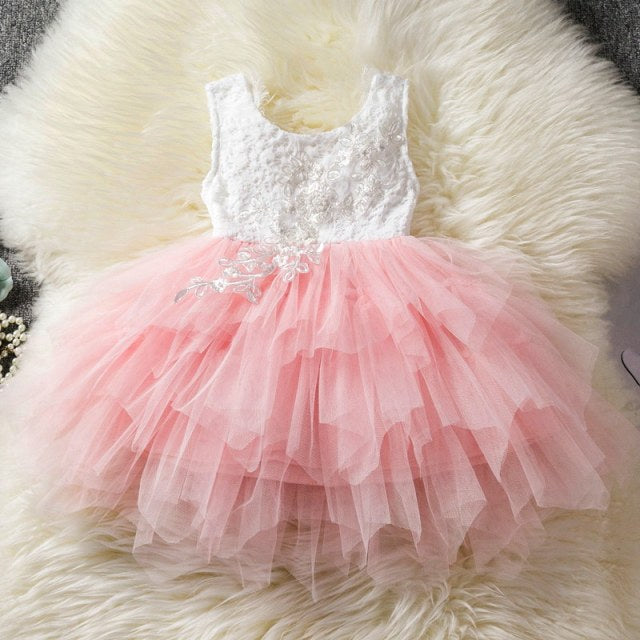 Baby Girl Toddler Clothing Dresses Baby 1 Year Birthday Christening Lace Girls Tulle Dress Kids Infant Party Cake Smash Outfit