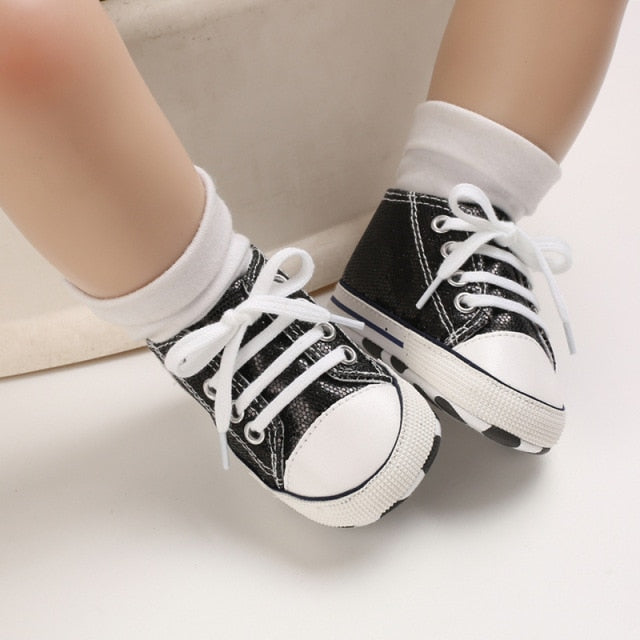 Baby Canvas Classic Sports Sneakers Newborn Baby Boys /Girls Print Star First Walkers Shoes Infant Toddler Anti-slip Baby Shoes