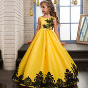 Kids Summer Princess Dress Girls Flower Embroidery Dress For Girls Vintage Wedding Party Formal Ball Gown Children Clothing