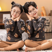 Boys /Girls Winter Pajamas Clothes Long Sleeve Children Clothing Sleepwear Cotton Pyjamas Sets For Kids 4 6 8 10 12 Years