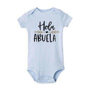 Hola Abuela and Abuelo Pregnancy Announcement Baby Bodysuit Jumpsuit Infant Clothing Overalls Pregnancy Gift for New Grandparents