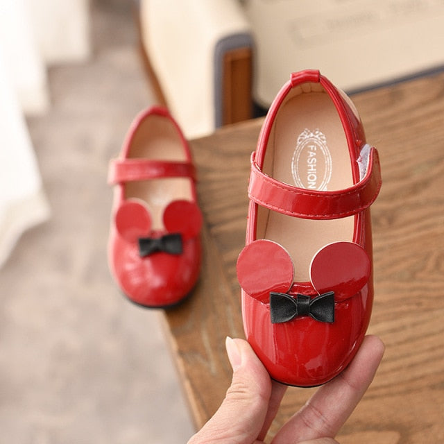 Baby Girl Soft Shoes PU Patent Leather Flats For Girls Kids Little Children Casual Flats Size 21-30 Brand Shoes Cute